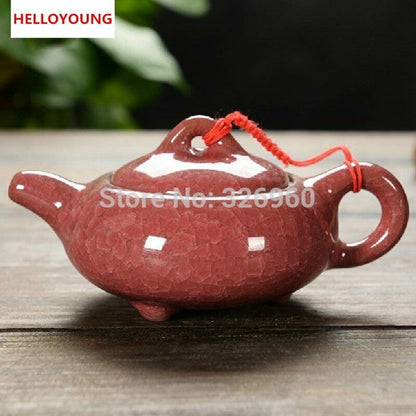 Ceramic Tea Set Ice Crackt Teapot Infuser Kettle Chinese Service Pottery Pot