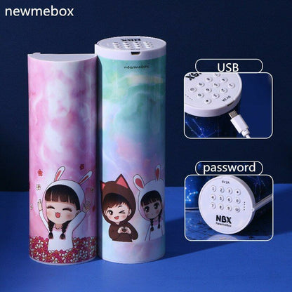 Pencil Case Translucent Quicksand Kawaii NBX Solar Calculator Box School Supplie