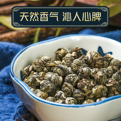 Organic Jasmine Green Tea Pearl Hand-Rolled Loose Leaf Detox Energy Weight Loss