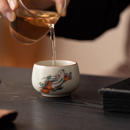 5.5cm Ceramics Teacup Master's Cup Single Cup Tea Tasting Cup Tea Cup Ornament