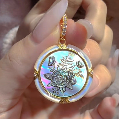 925 sterling silver gray Cameo shell vintage jewelry Pendant estate jewelry gift