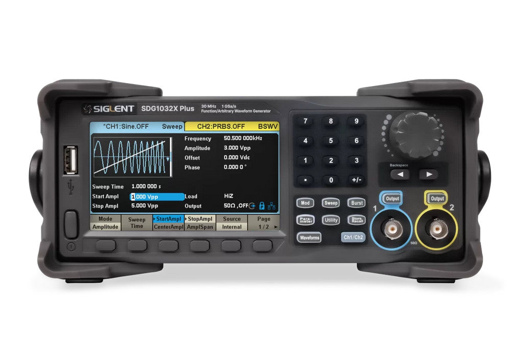 Siglent SDG1032X 30MHz 2-Channel Function/Arbitrary Waveform Generator, 16-Bi...