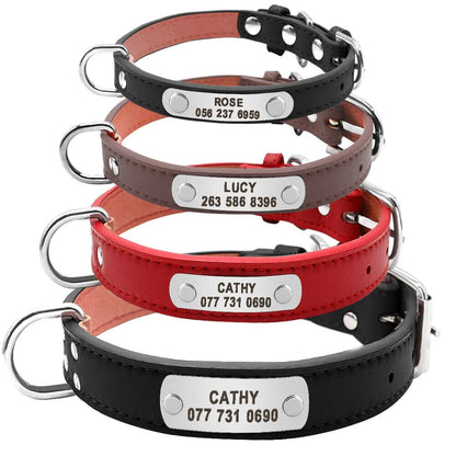 New Collar Para Perro Grande Y Durader, Personalizado De Piel Cuero Acolchado