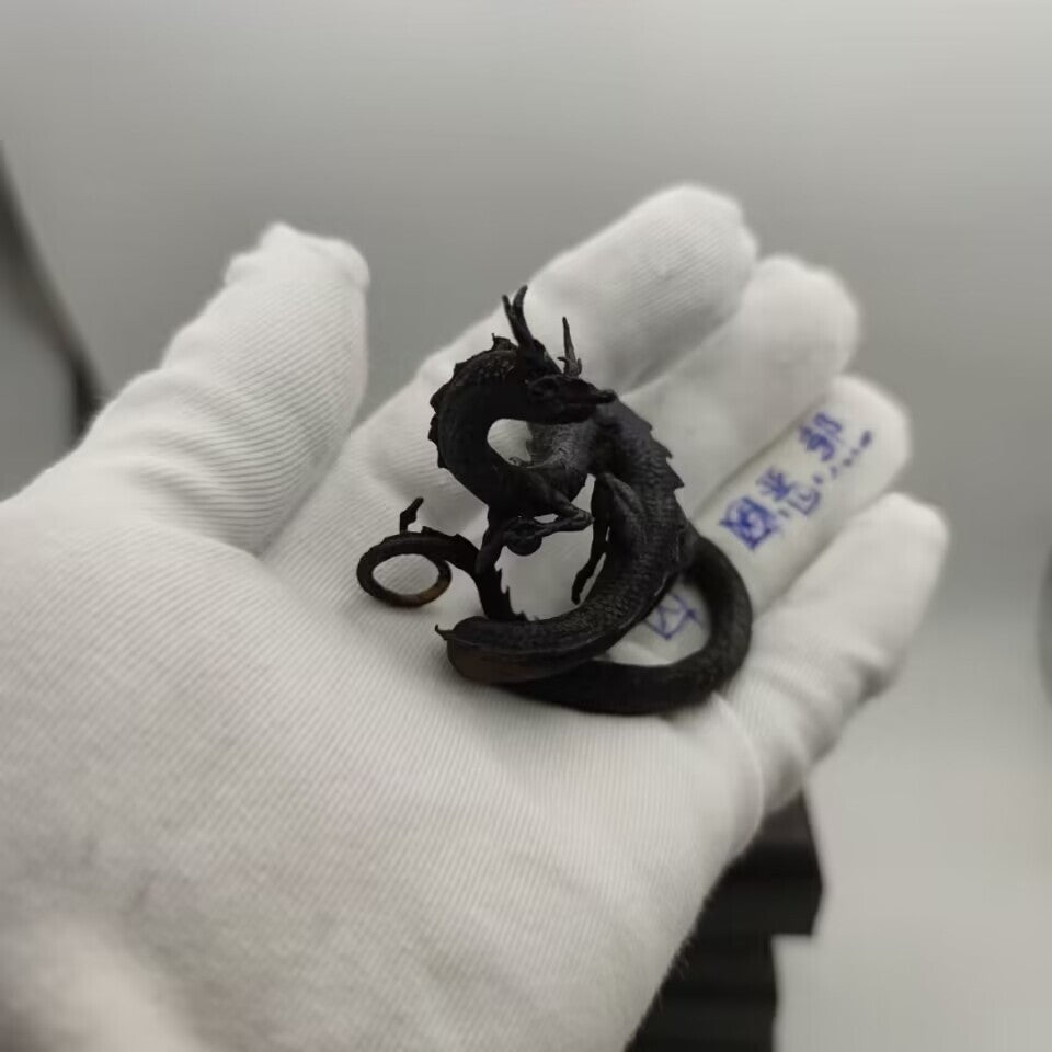 Solid Old Bronze Copper Statue Hand Carved Dragon