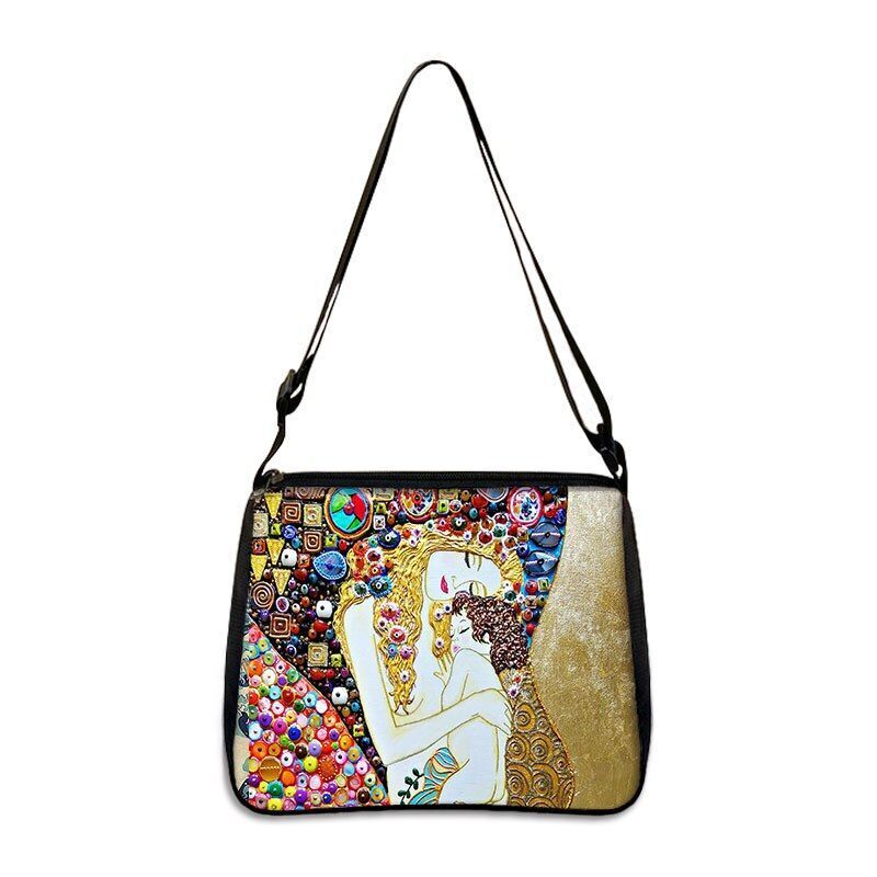 Famous Paintings Handbag Women Shoulder Bags Shopping Bag Canvas Pouch Zipper
