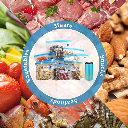 Electric Vacuum Sealer Food Saver Machine With 30Pcs Sous Vide Bags Reusable Bag