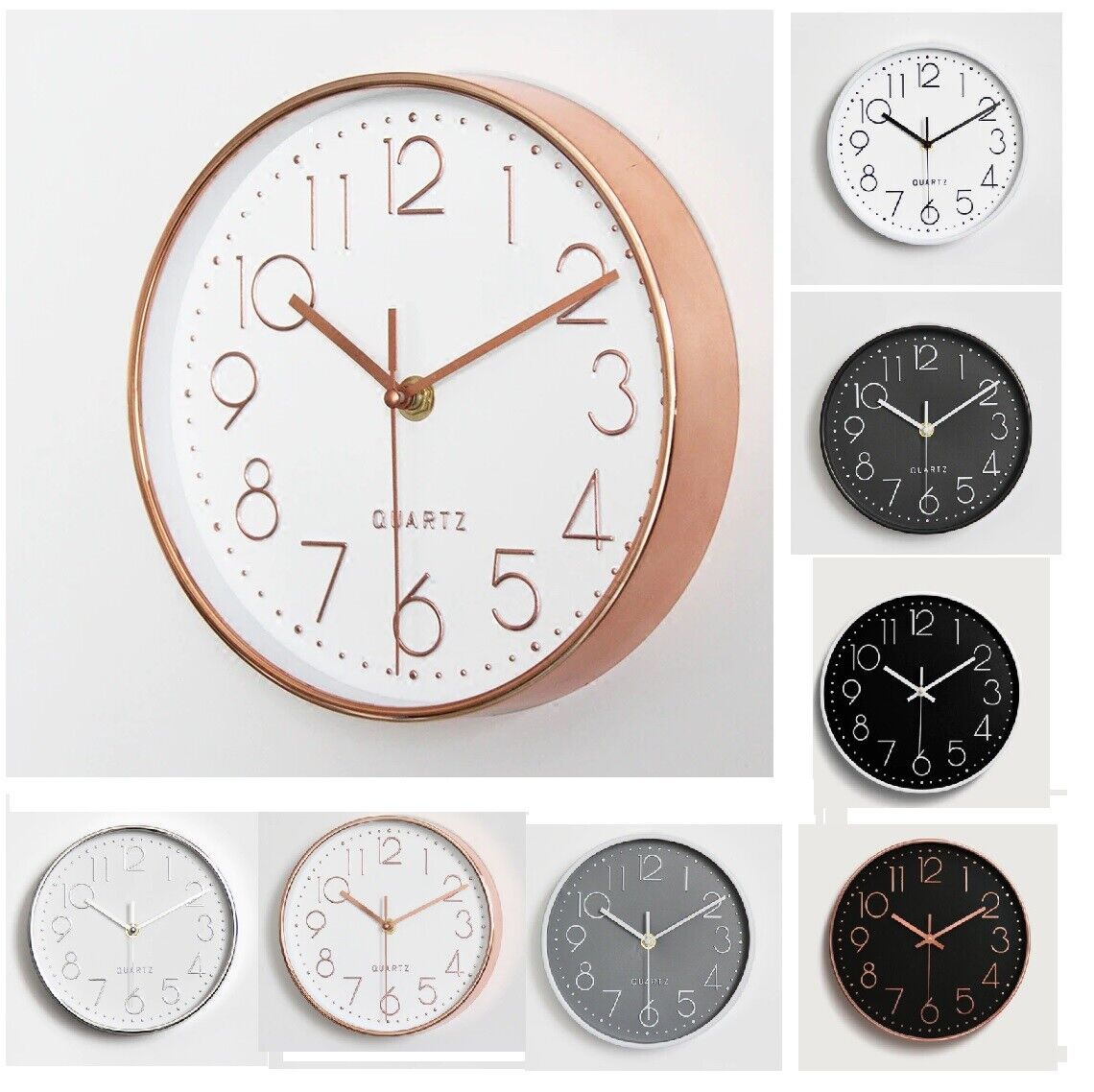 Antique Designer Watches 8/10/12/14" Plastic Quartz Silent Wall Clock Home Decor
