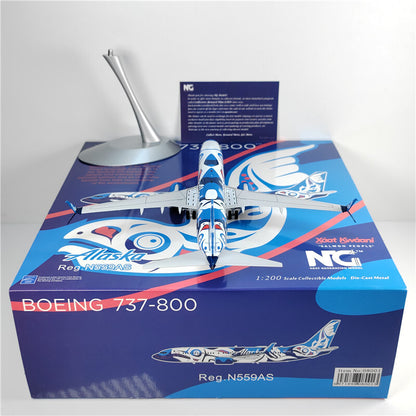 1:200 NG Model Alaska BOEING B737-800 Passenger Airplane Diecast Aircraft Model