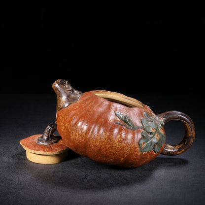 Chinese Yixing Zisha Clay Handmade Exquisite Teapot （南瓜 底款：蒋蓉）