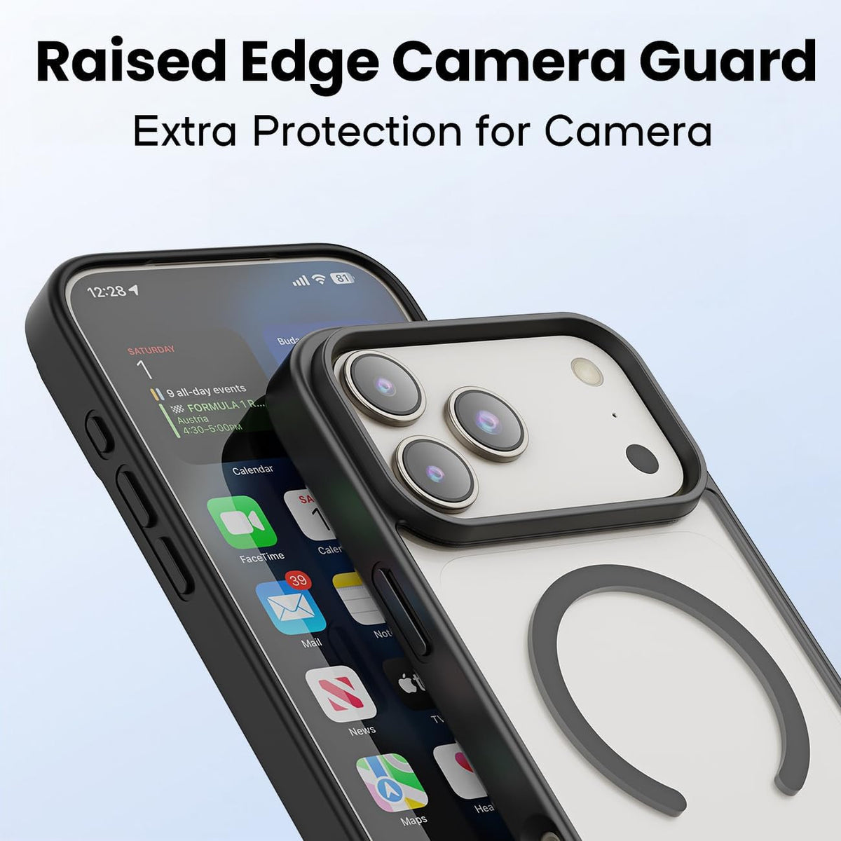 Compatible with Magnetic Matte Clear Case for 17 Pro Max–Tough Drop-Resistant De