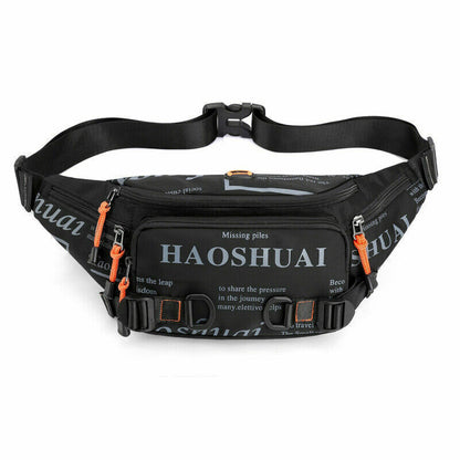 Letter Waist Bags For Men Nylon Waist Packs Belt Bag Fanny Pack Chest Bags