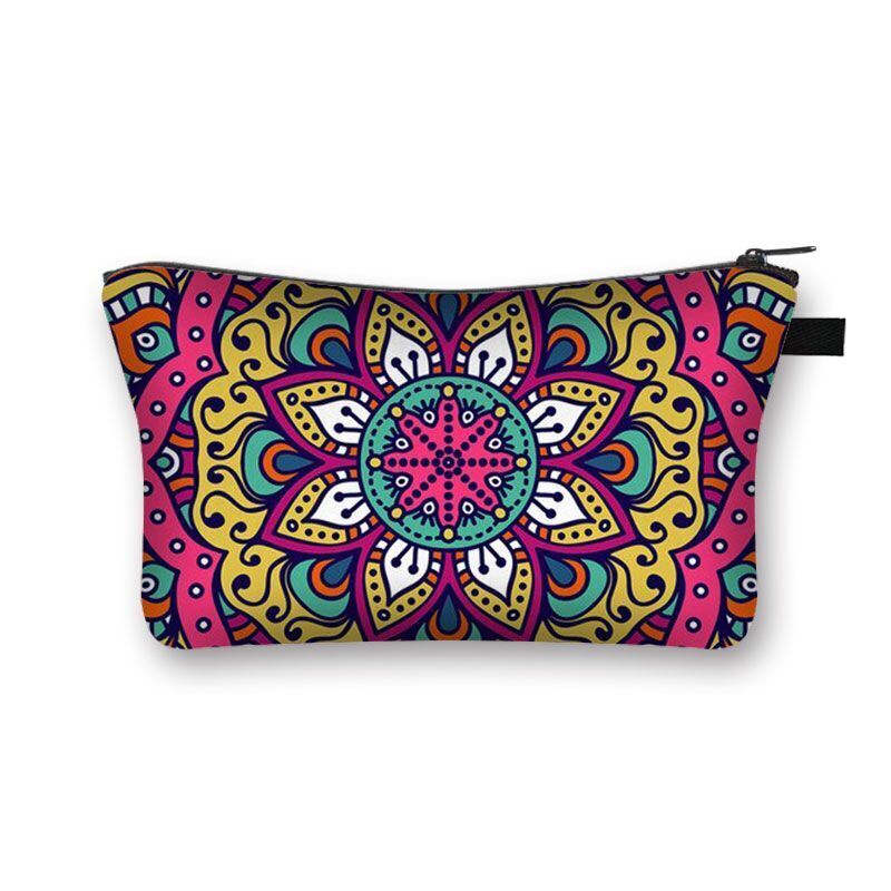 Vintage Pattern Multifunctional Cosmetic Bags Organizer Gothic Wallet Polyester