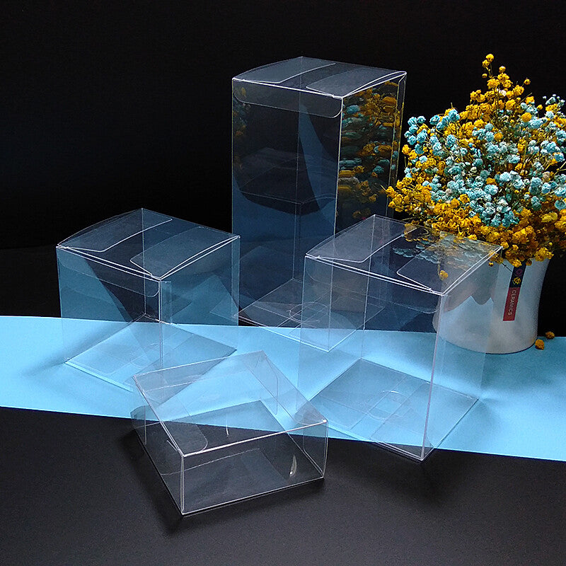25X Clear PVC Boxes Wedding Party Favour Shop Display Transparent Plastic Box