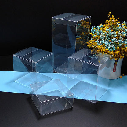 25X Clear PVC Boxes Wedding Party Favour Shop Display Transparent Plastic Box
