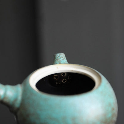 Green Ceramic Kyusu Teapots Asian Tea Pot 200ml
