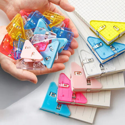 10 PCS Triangle Paper Clips Durable Paper Clamps Protect Book Corner for Student