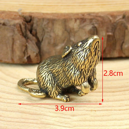 1Pc Chinese Retro Brass Twelve Zodiac Ornaments Statue Home Feng Shui Decoration