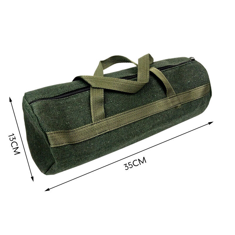 Durable Thick Green Canvas Pouch Tool Bags Storage Organizer Instrument Case