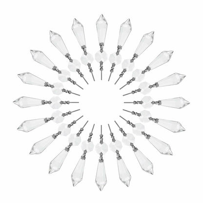 10 Replacement Clear Chandelier Icicle Crystal Prisms Octogan Bead for Lamp 38mm