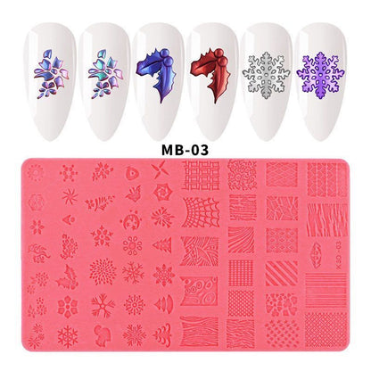 Nail Art Tool Silicone Stamping Plates 3D Template Manicure Design Printing Mold
