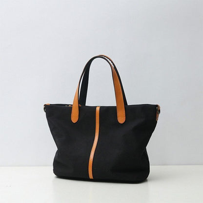 Canvas Bag Zipper Contrast Color Purse Shoulder Bag Retro Wild Diagonal 32*14*26