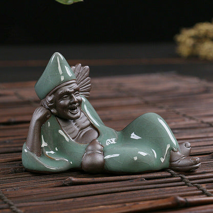 Chinese JiGong statue buddha small size rack for pot maintaining brush porcelain