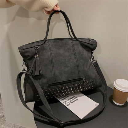 Women Bag Leather Female Tote Bags Tassel Handbag Ladies Shoulder Bag