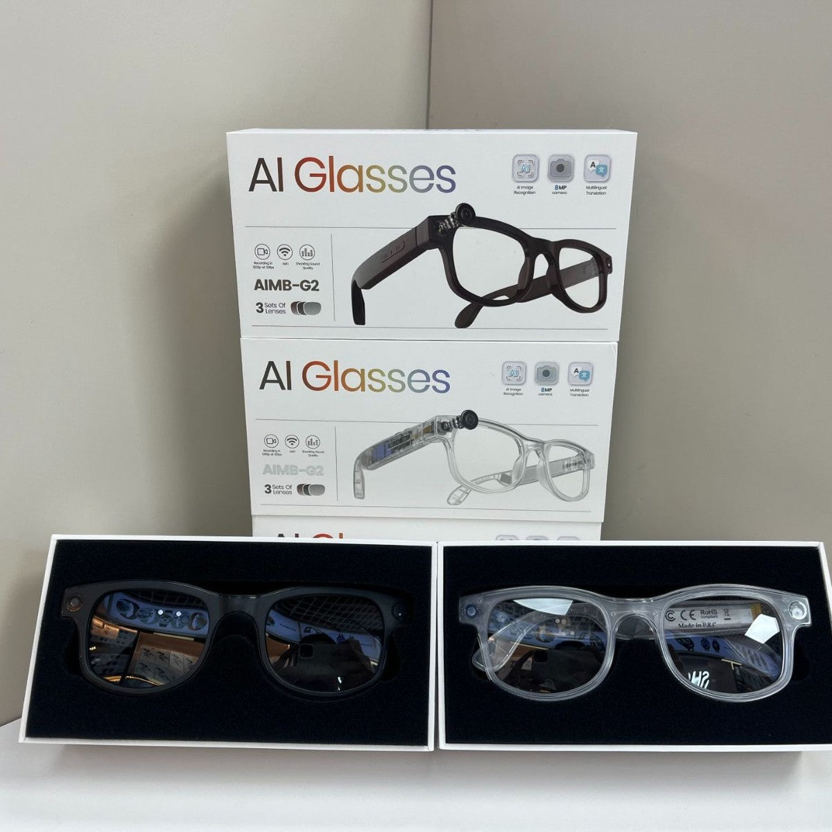 800W AI Smart Glasses-1200P High Definition Video Smart Glasse-4K Video Recordin