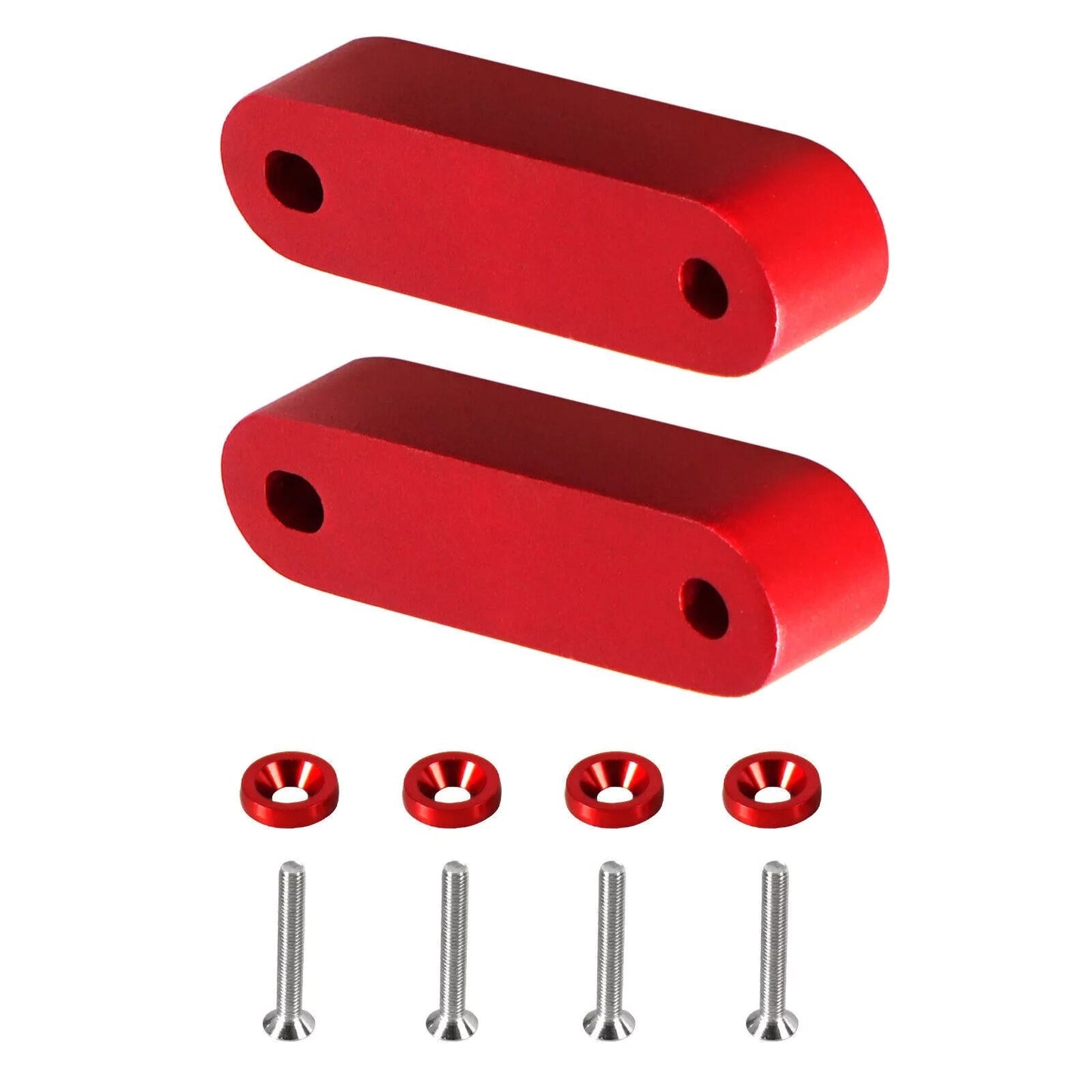 Red Durable Billet Aluminum Hood Spacer Risers Parts For Honda Civic 1988-2000