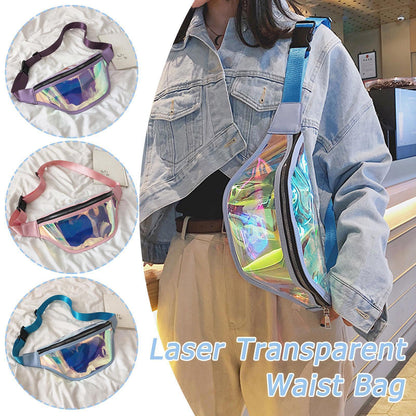 Women Clear Transparent Belt Bag Fashion Punk Fanny Waist Bag Pack Pack n W5K