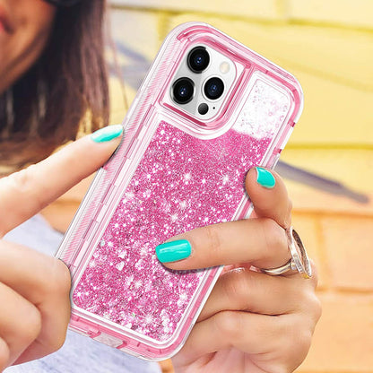 iphone 16 Pro Max 11/12/13/14/15 Plus/XS Max/XR Shockproof Case Liquid Glitter