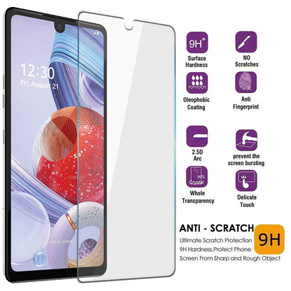 For LG Stylo 6 Glossy Thin Fit Transparent Tempered Glass Clear Screen Protector