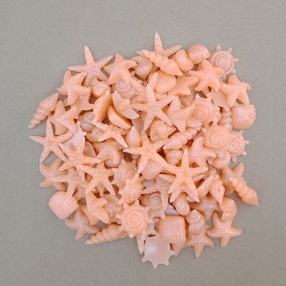 Aquarium Decor 50Pcs Luminous Stones Colorful Shell Starfish Conch Shape Pebbles