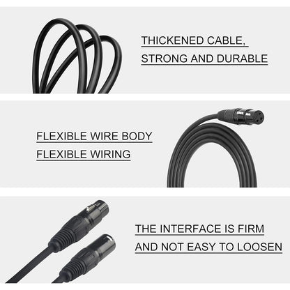 XLR Male to Female Microphone Cable Balanced 3 Pin Mic Connector Extension Cord