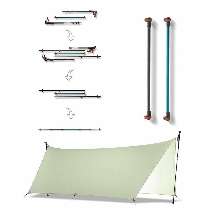 Lightweight Outdoor Tent Poles Rod Tarp Aluminum Camping Replacement Part 56 CM