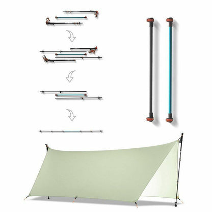 Lightweight Outdoor Tent Poles Rod Tarp Aluminum Camping Replacement Part 56 CM
