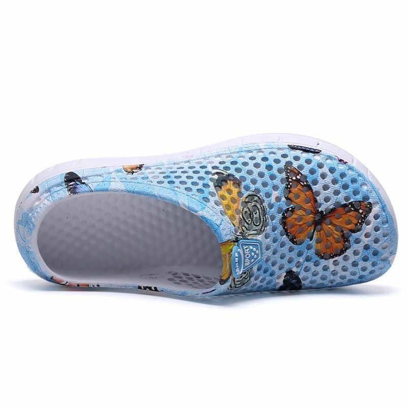 Summer Sandals Mesh Shoes Breathable Beach Slippers Water Hollow Wading Rubber