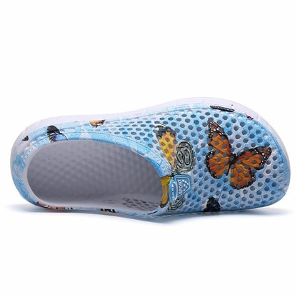 Summer Sandals Mesh Shoes Breathable Beach Slippers Water Hollow Wading Rubber