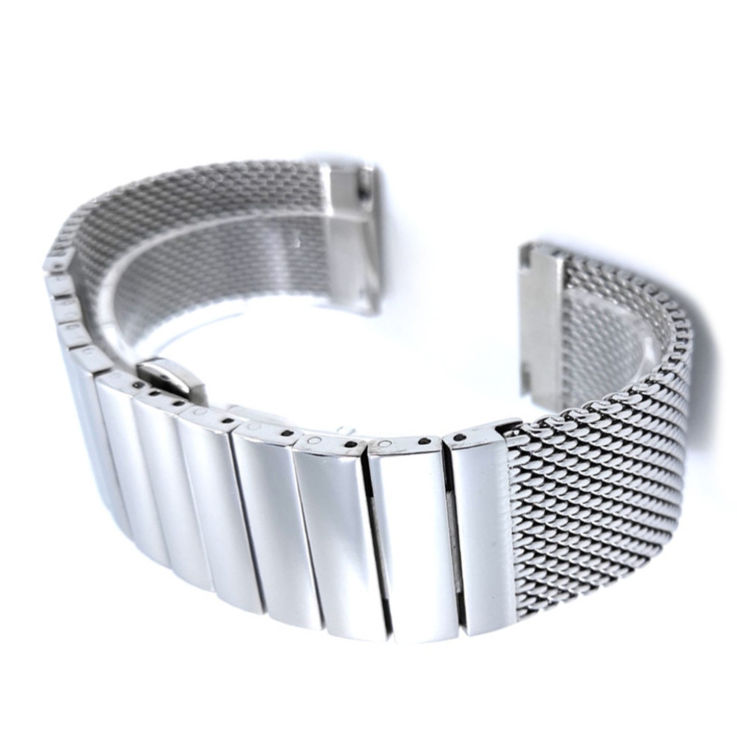 20mm Silver Milanese Mesh Web+Strip Stainless Steel Watch Band Strap Bracelet gg
