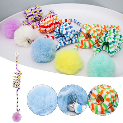 Spring Cat Toy Automatic Play Hanging Cat Toys Playing Suction Cup Bell Ball NEW