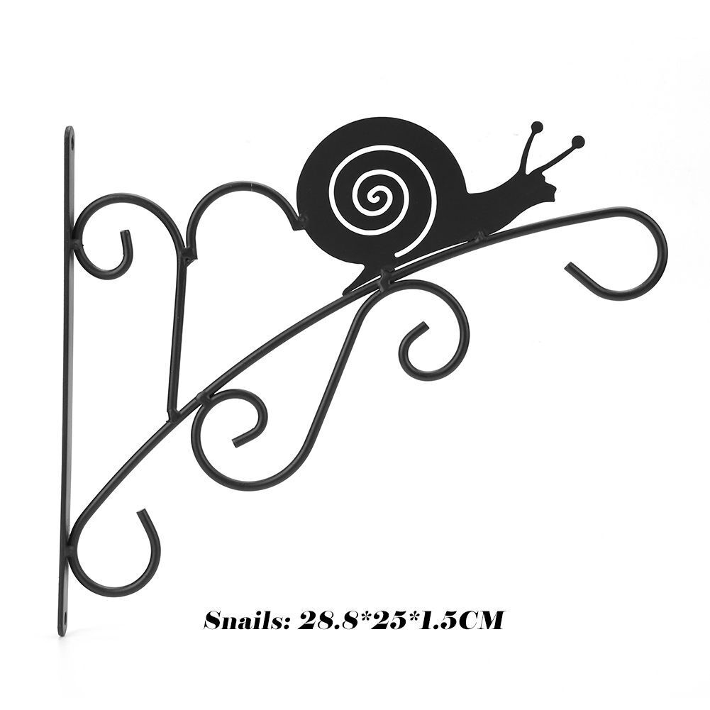 Wall Mounted Bracket Metal Flower Basket Bird Pattern Holder Hanger Rustic Hooks