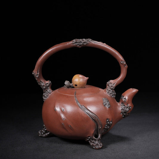 Chinese Yixing Zisha Clay Handmade Exquisite Teapot （福寿提梁 底款：汪寅仙）