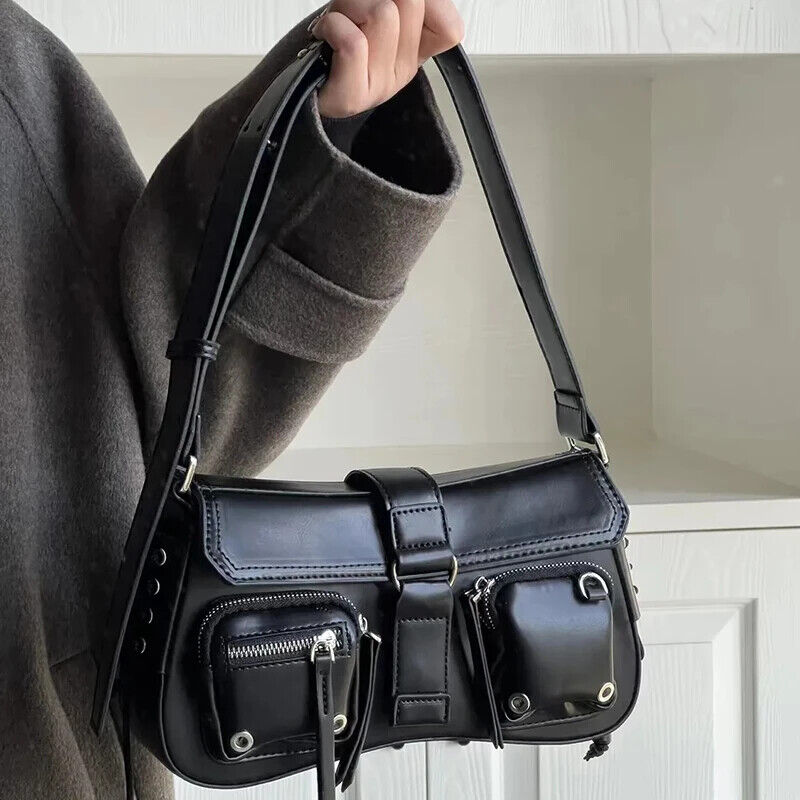 Women Handbags Pu Faux Leather Shoulder Bags Office Ladies Bag Black Totes