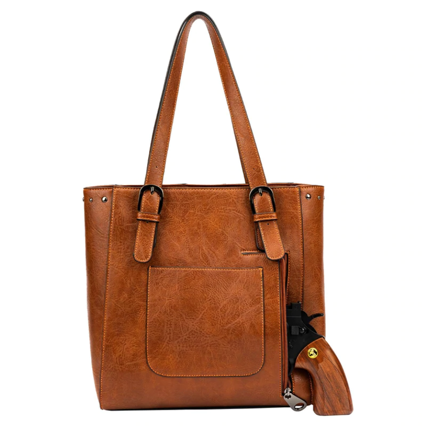 Celela Concealed Carry Studs Stitch Concho Women Tote Handbag Shoulder Bags