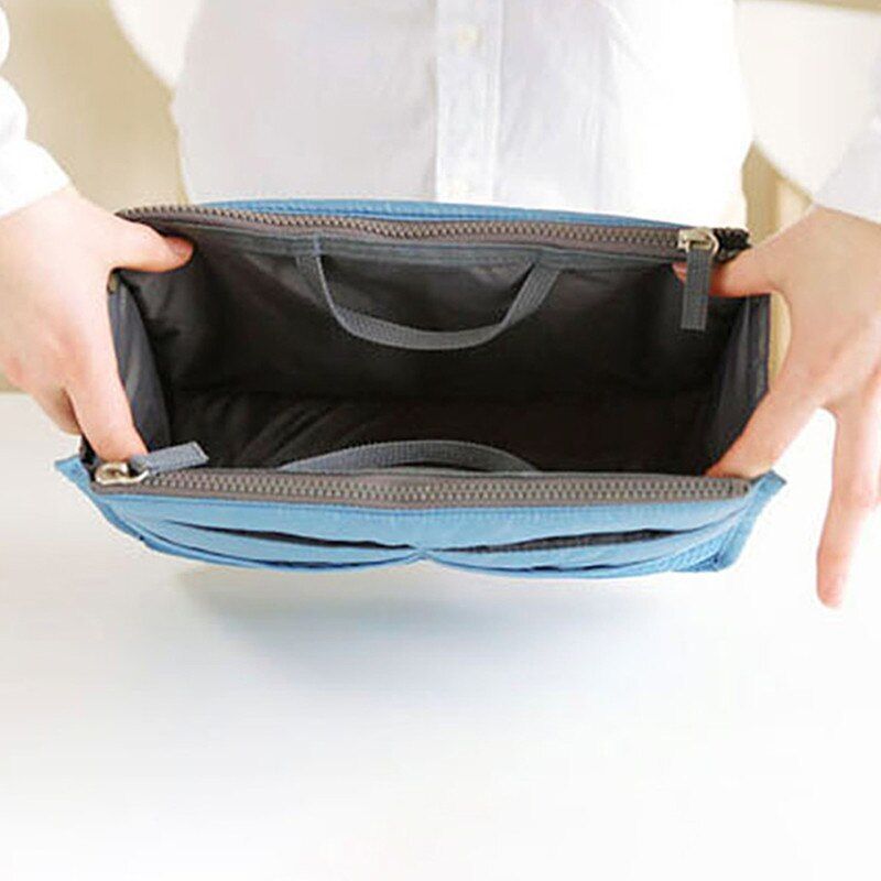 Organizer Insert Bag Women Nylon Travel Handbag Purse Large liner Cosmetic Bag