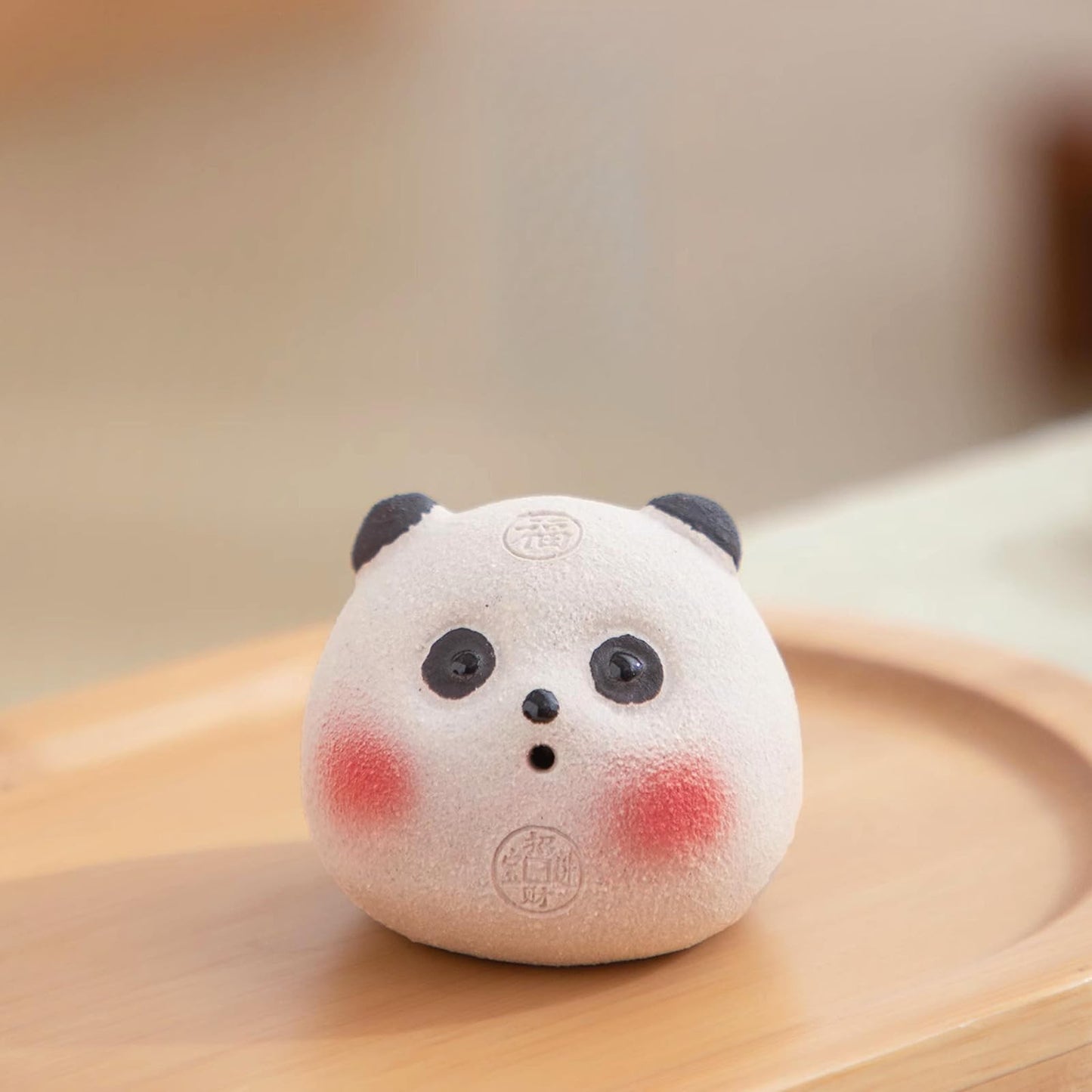 Purple Sands Red Faced Panda Tea Pet 4.6cm 1.8in Kung Fu Tea Set Decoration