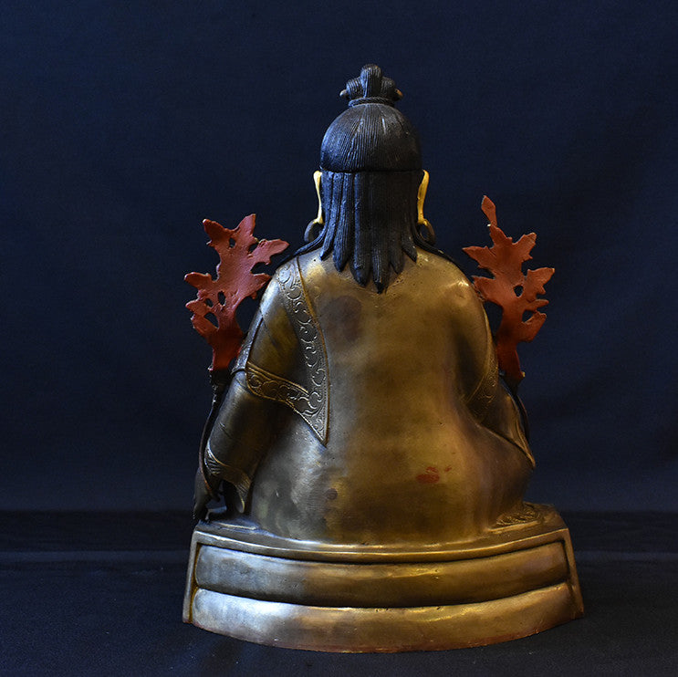 8'' Tibet Guru Jigme Lingpa Master Buddha Bronze Statue