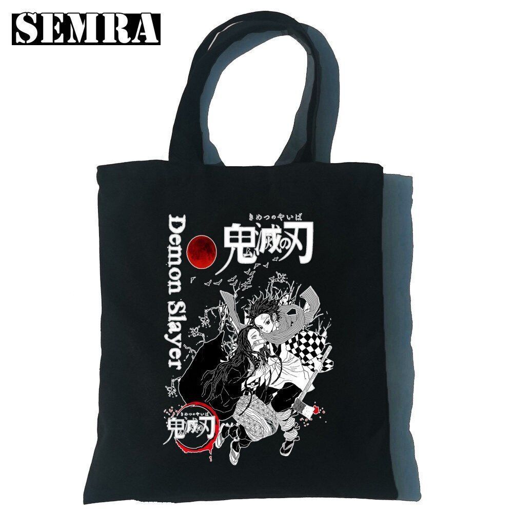 Canvas Tote Shoulder Bag Student Teacher Large Square Purse White / Black Pouch
