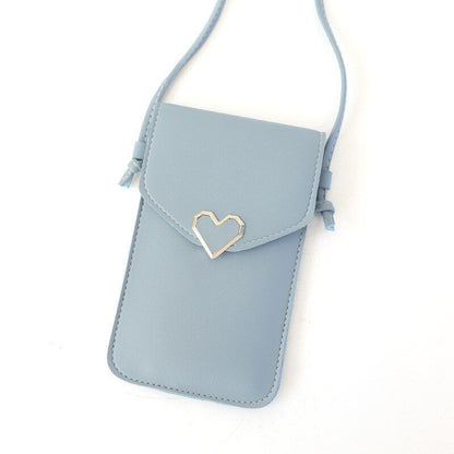 Handbag Women Bags Heart-shaped Transparent Simple Retro Mobile Phone Buckle Bag