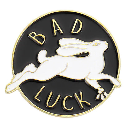Punk Letter Enamel Pin Lapel Collar Pin Corsage Round Brooch Bag Hat Accessories